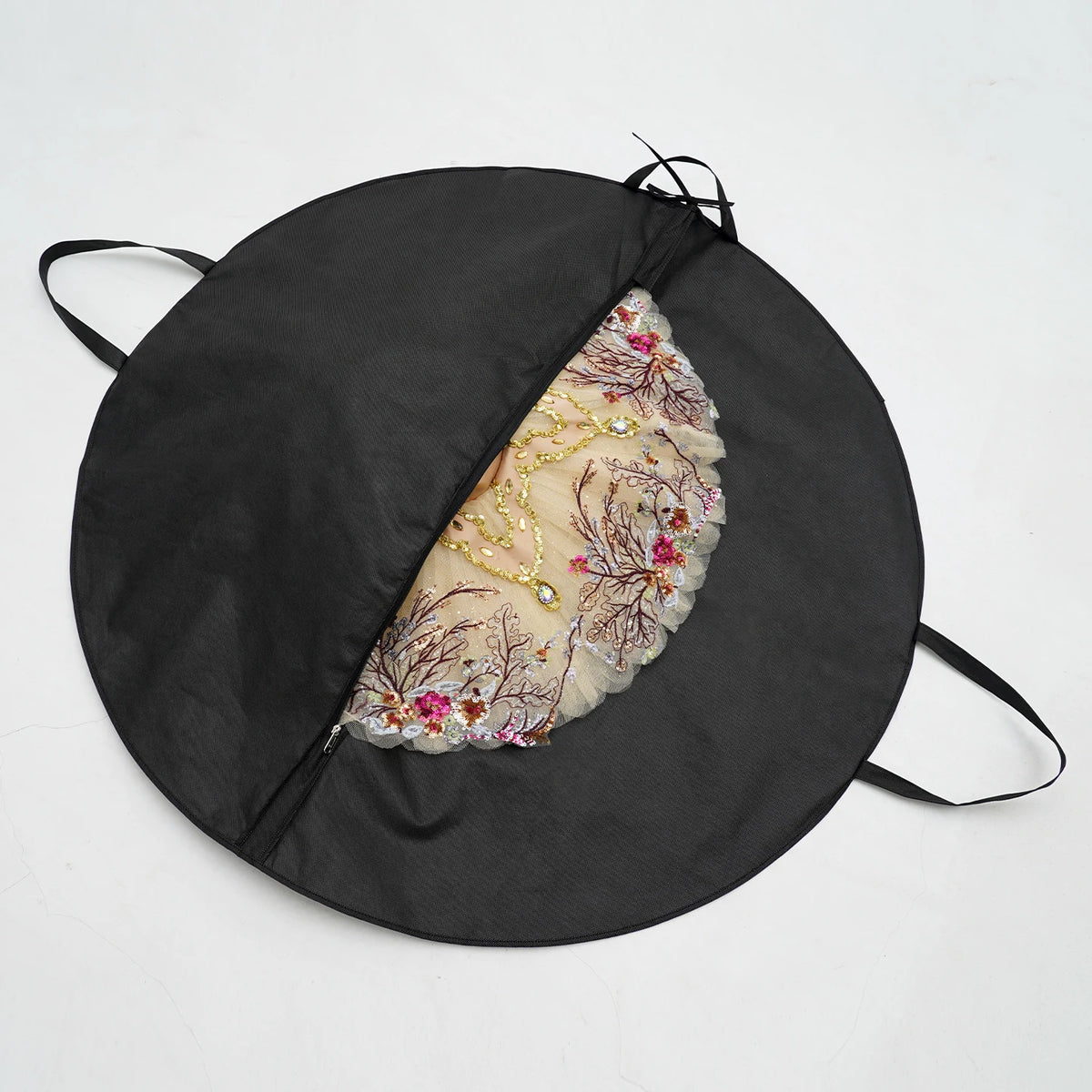 Zipper Black Storage Bag for Ballet Tutu Non-woven Waterproof Handbag Backpack for Performance Tulle Skirts Dance Accessories