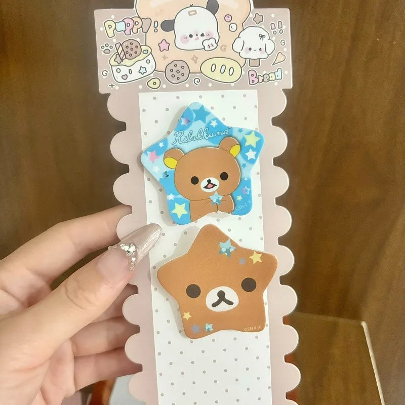 Cute Five-pointed Star Relaxed Bear Hairpin Cartoon Little Bear Side-Part Acrylic Girl Hairpin Sweet Girl Hair Accessory