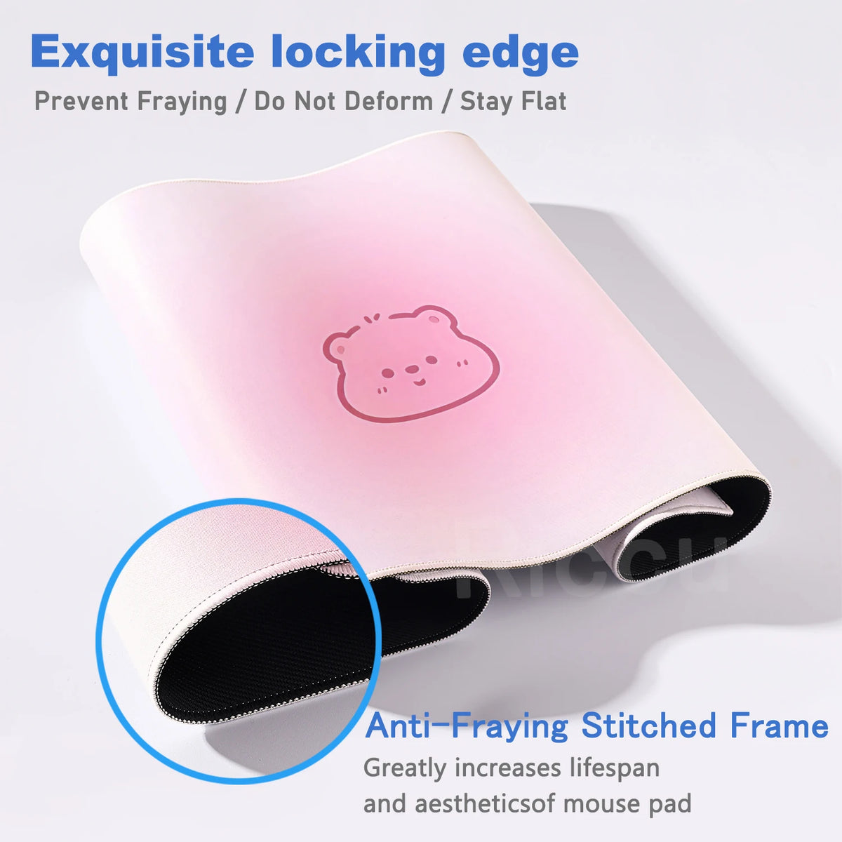 Kawaii Cartoon Kitten Gradient Mousepad Large Rubber Base Table Desktop Mat Office Gamer Computer Speed Type Carpet Keyboard Pad