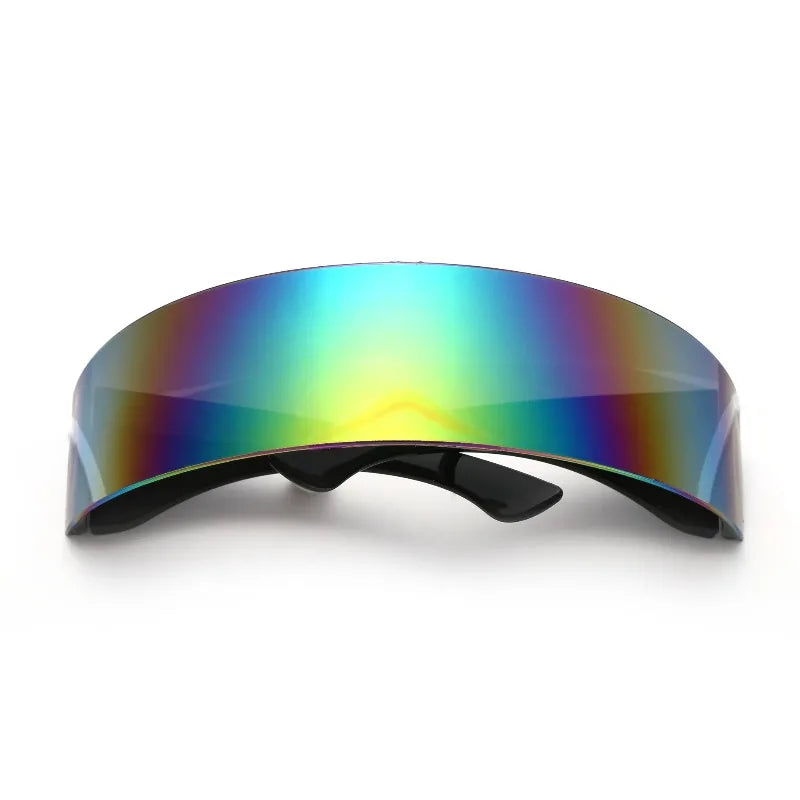 Y2K Futuristic Narrow Cyclops Visor Sunglasses Women Men Laser Sun Glasses UV400 Mirrored Lens Costume Party Eyewear