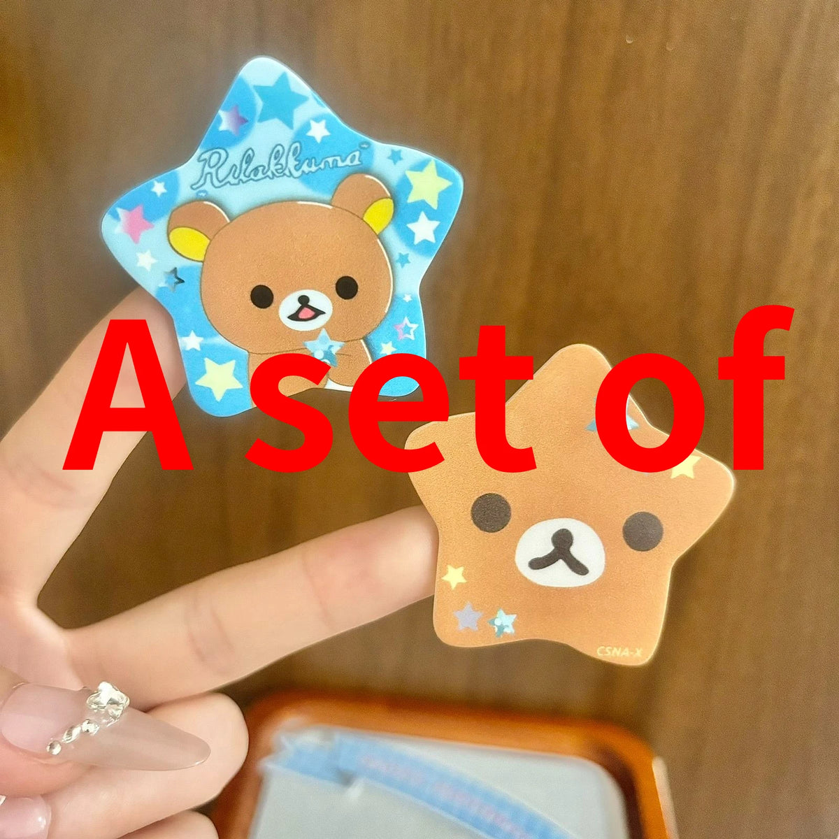 Cute Five-pointed Star Relaxed Bear Hairpin Cartoon Little Bear Side-Part Acrylic Girl Hairpin Sweet Girl Hair Accessory