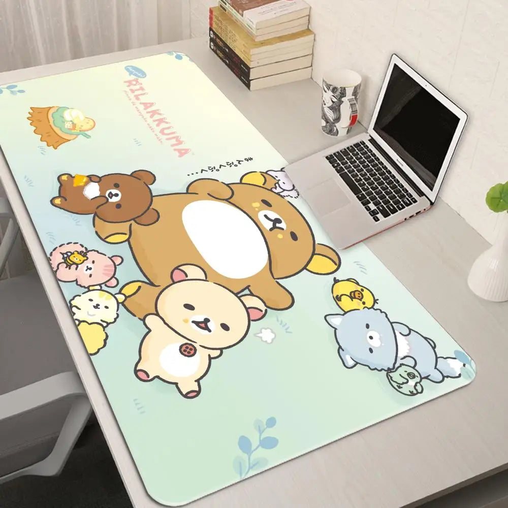 XXL Cartoon Pink Mouse Pad Anime Kawaii Keyboard Rug Laptop Cute Gaming Soft Mousepad Computer HD Desk Mat