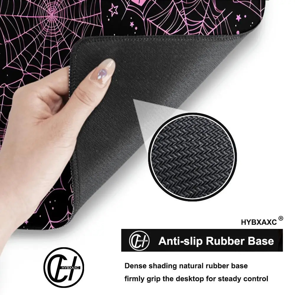 90x40 White or Pink Spiderweb Hearts Desk Mat  Pastel Kawaii Gothic Emo Cute Computer Laptop Office Tech Gaming Setup Mouse Pad