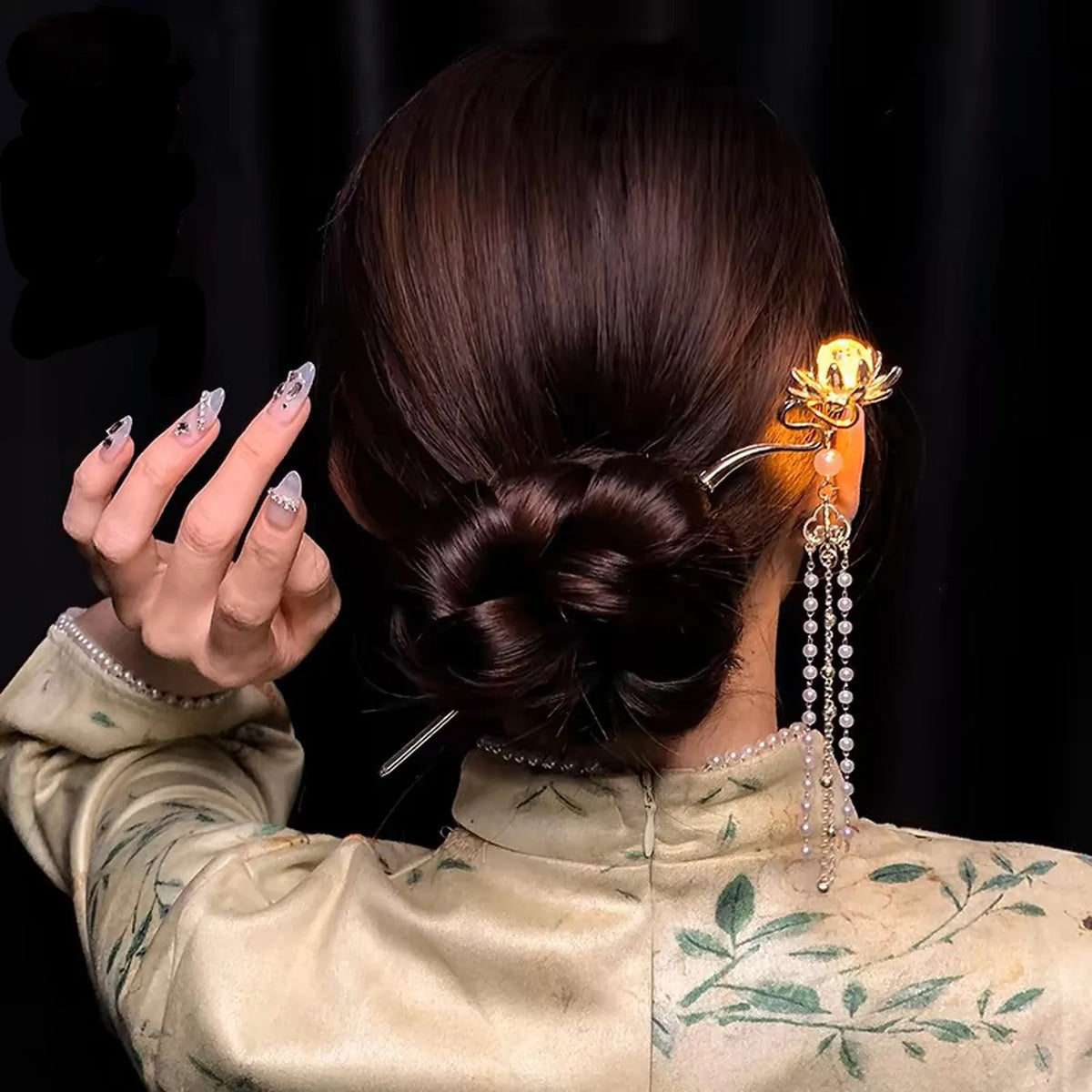 Luminous Flower Hairpin Lotus Light Lantern Tassel Hair Stick