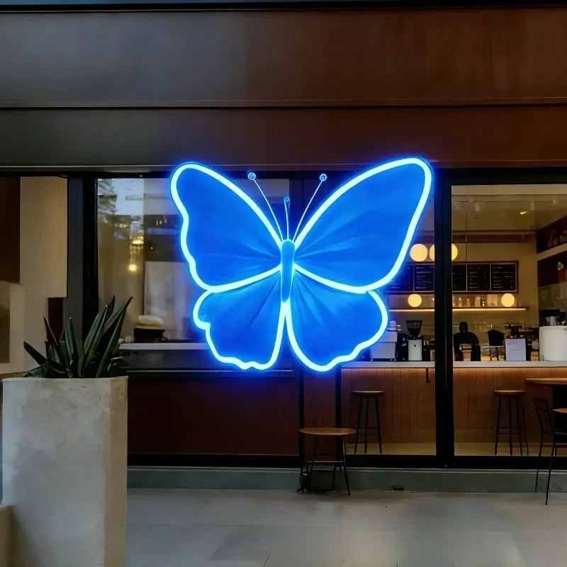 Glowing Butterfly Wall Decor Waterproof Artificial Flower Simulation Home Garden Wedding Party Window Display Ornament