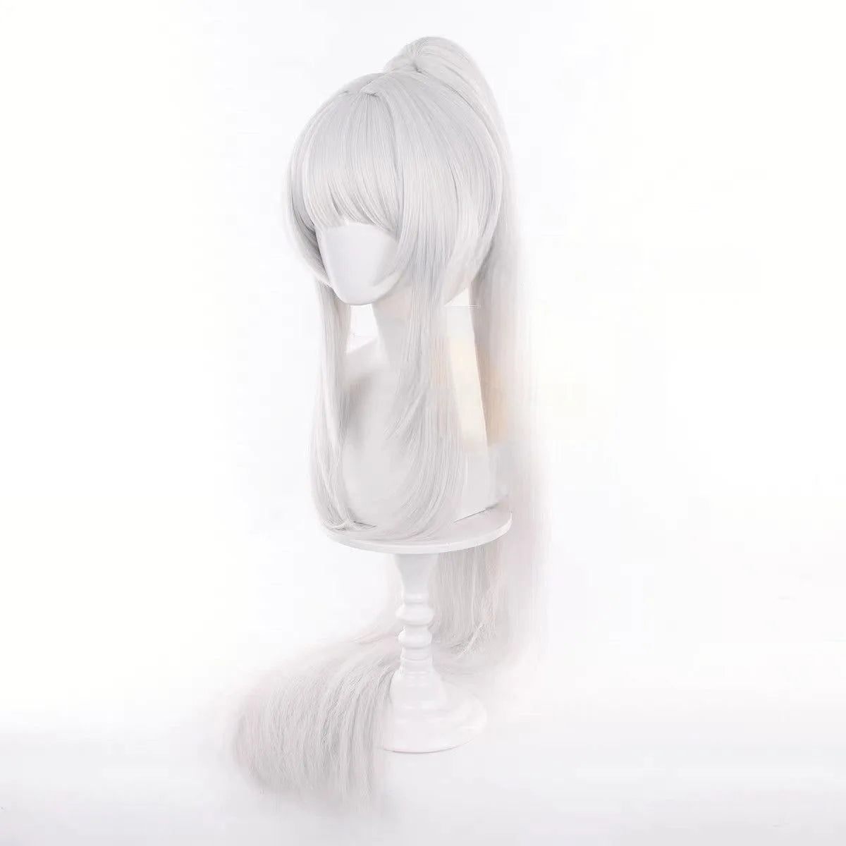 Game Wuthering Waves Hiyuki Cosplay Wig Women Long Hair White Hair Hiyuki 3D Headwear Halloween Heat Resistant Synthetic Wigs