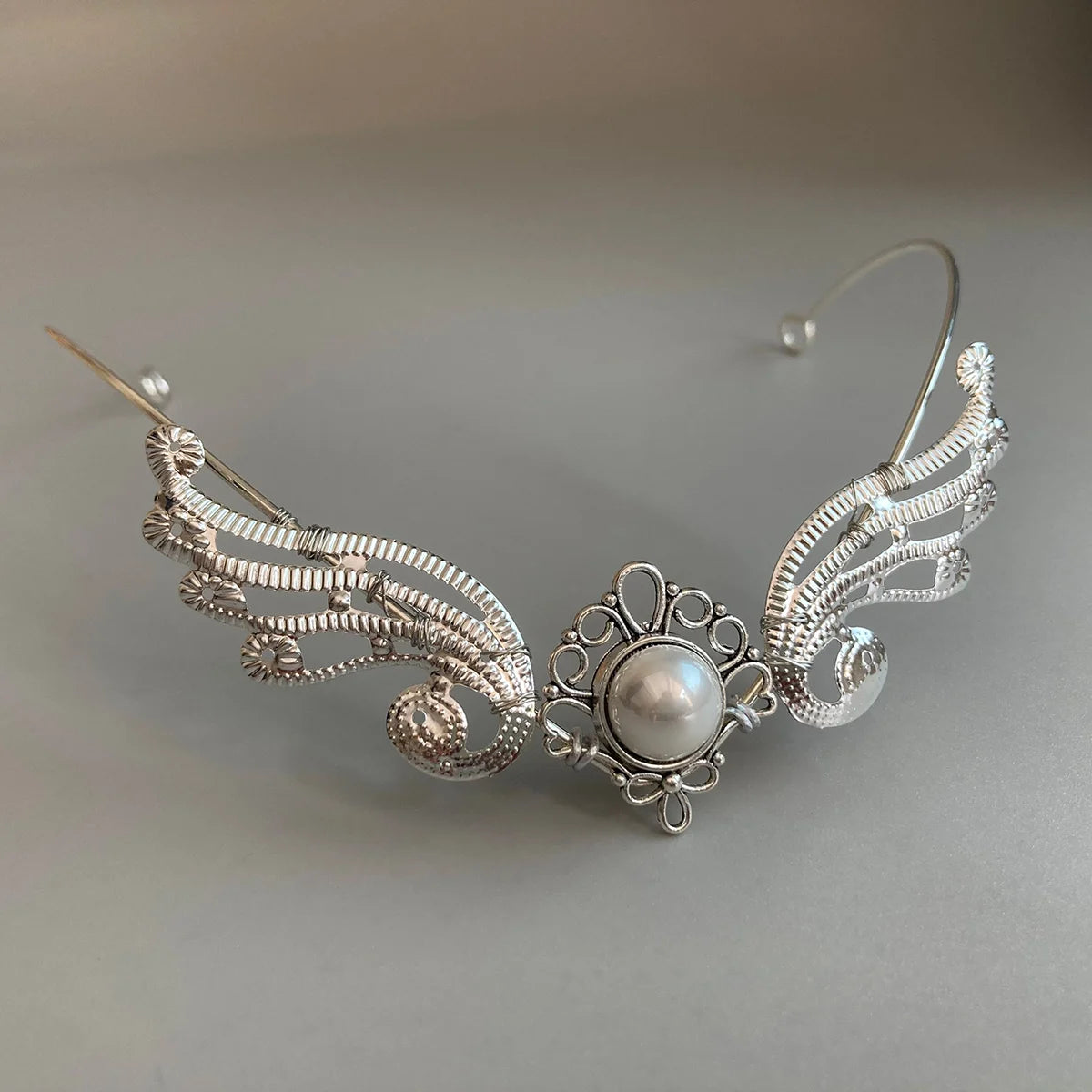 Reign of the Enchanted Forest Tiara Fairy Crown with Silver Branch Pendant
