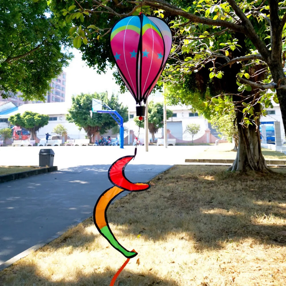 Plastic Hot Air Balloon Spinner Rainbow Color Multistyles Color-changing Film Wind Spinners 40cm Balloon Rotating Windmill