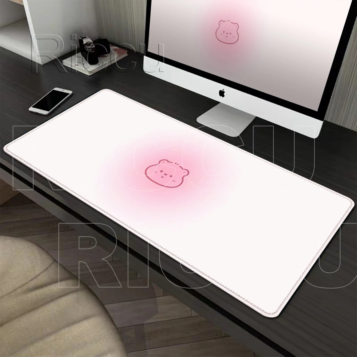 Kawaii Cartoon Kitten Gradient Mousepad Large Rubber Base Table Desktop Mat Office Gamer Computer Speed Type Carpet Keyboard Pad