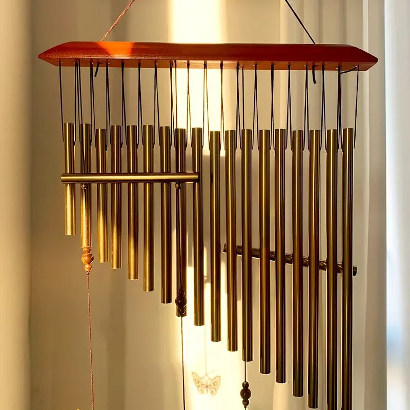 Environmentally friendly butterfly wood aluminum wind chimes retro metal tube wind chimes hanging outdoor garden home