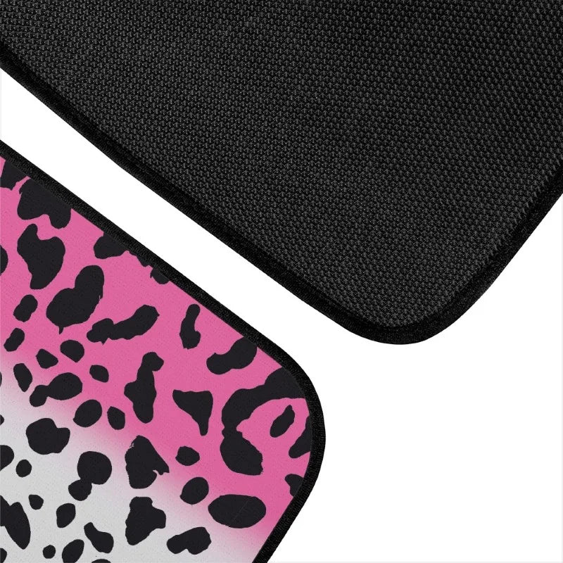 Car Printed Floor Mats Interior Dirt-Resistant and Durable Pink 4-piece Set Mats Easy-to-Clean Footrest Car Carpet Mats