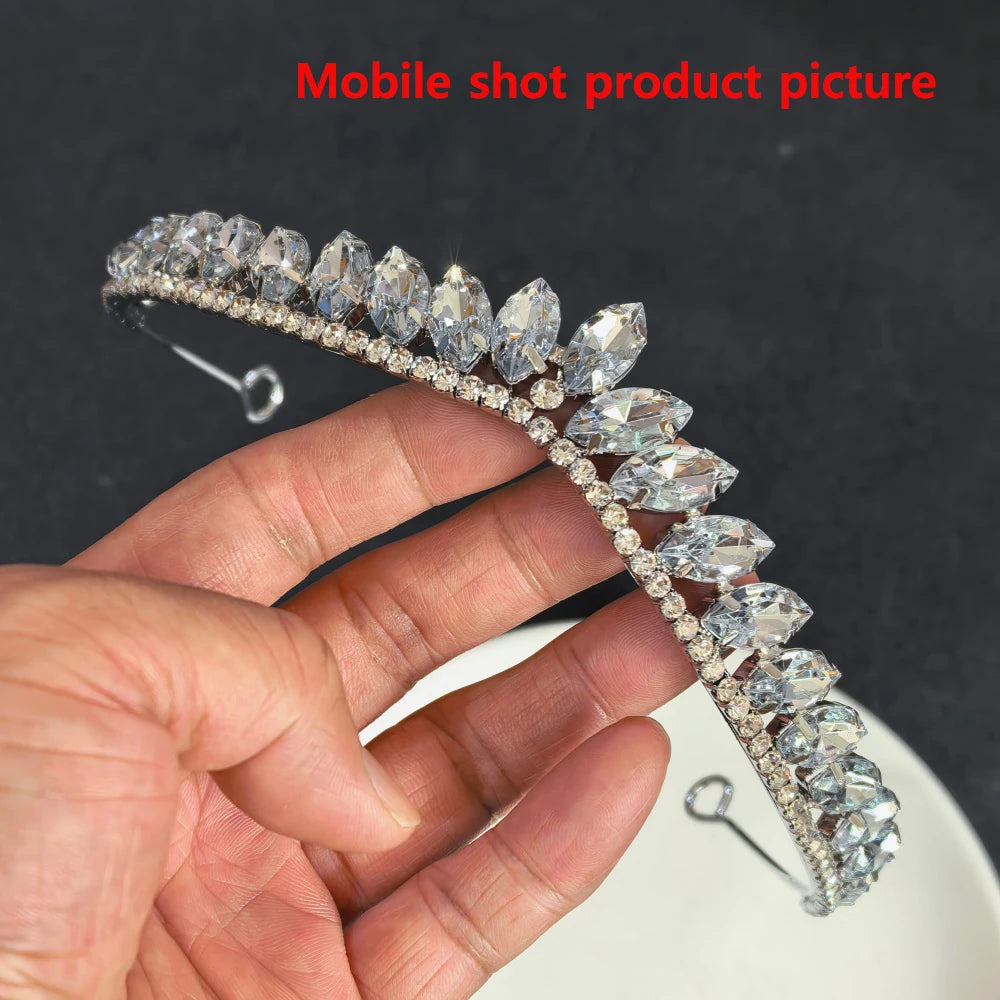 Minimalist Crystal Wedding Hair Tiaras For Bridal Women Headband For Bride Hairstyle Wedding Prom Headband Hair Accessories