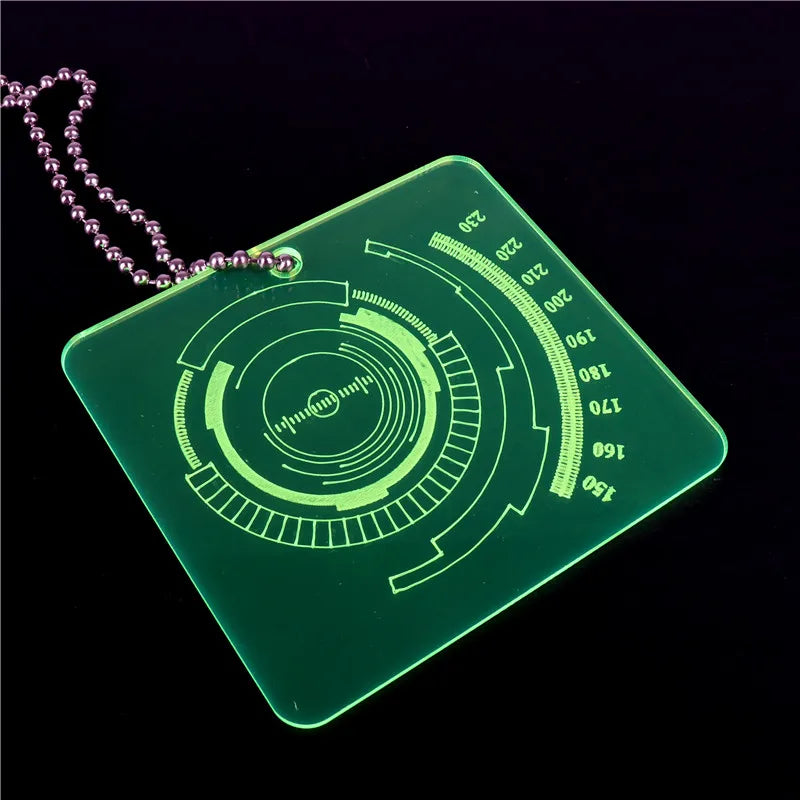 KUGUYS Futuristic Hacker Pendant Necklace for Women Acrylic Neon Green Pink Jewelry Chain Length 50cm/60cm/70cm