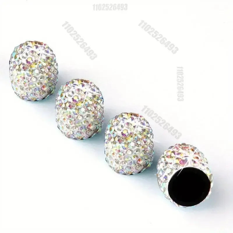 2/4PCS Diamond Car Tire Valve Caps Shining Dust-proof Wheel Valve Cover Vehicle Bling Crystal Valve Cap Car Styling Accessories