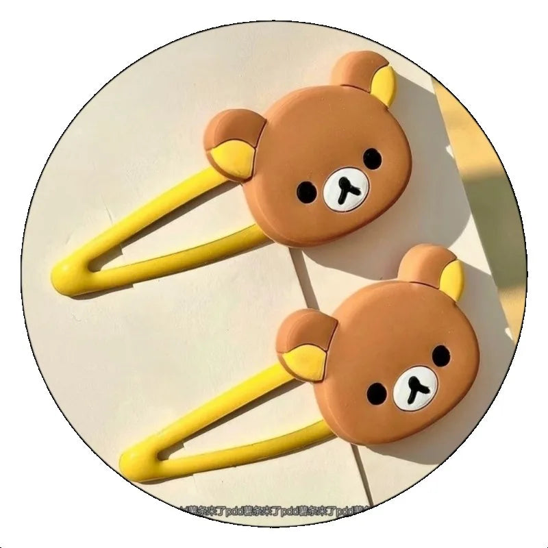 Cute Rilakkuma Cartoon Hair Clips Japanese Korean Style Doll Bangs Hair Pins Sweet Girls Student Fashion Hair Accessories
