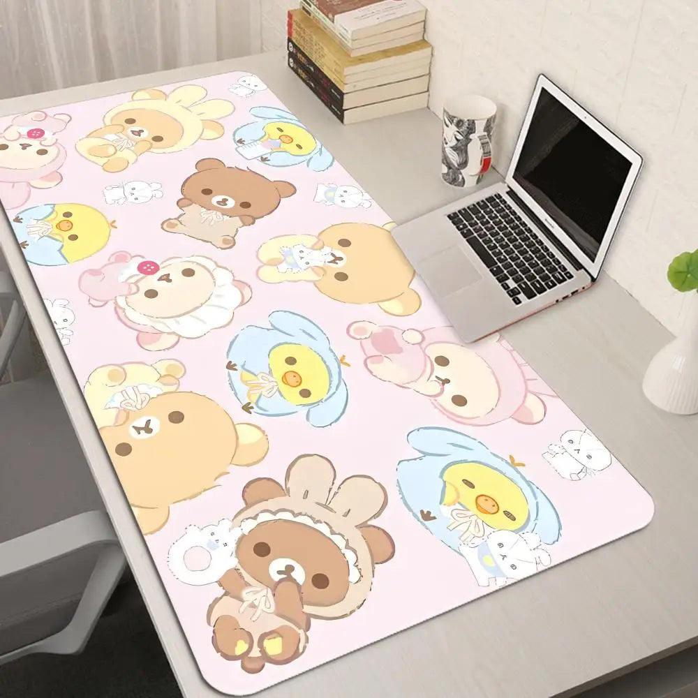XXL Cartoon Pink Mouse Pad Anime Kawaii Keyboard Rug Laptop Cute Gaming Soft Mousepad Computer HD Desk Mat