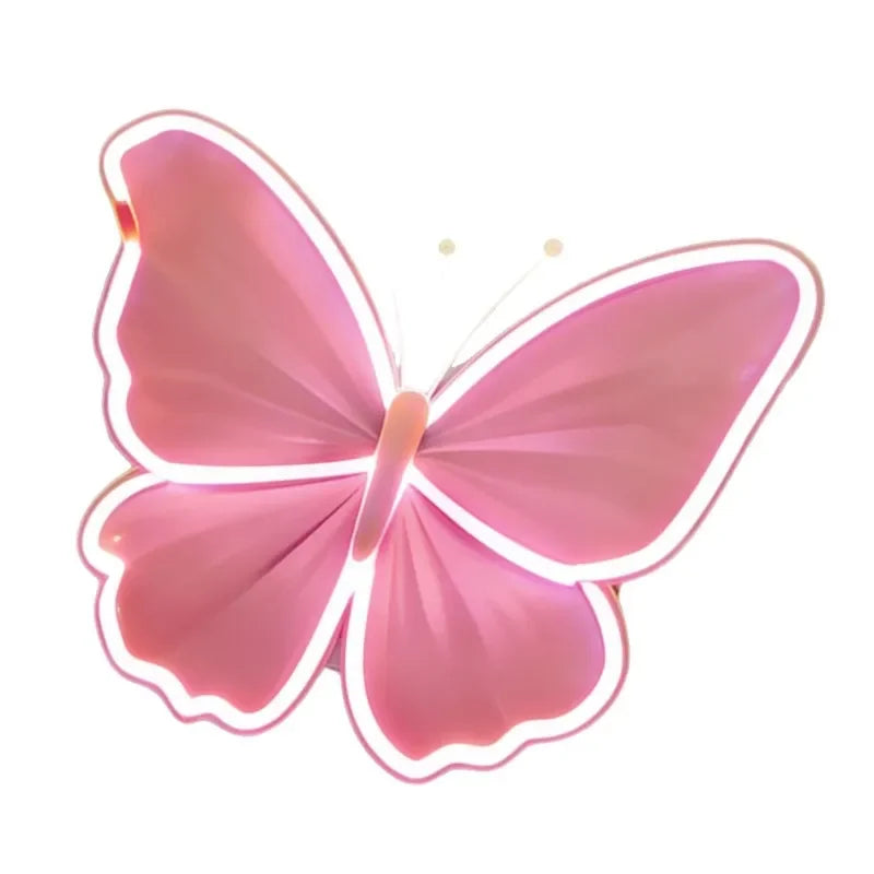 Glowing Butterfly Wall Decor Waterproof Artificial Flower Simulation Home Garden Wedding Party Window Display Ornament