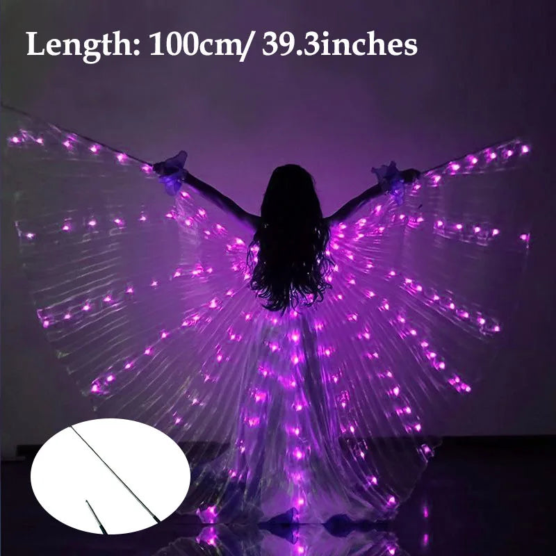 LED Isis Wing Light Up Fairy Wings For Kids Children Belly Dance Costumes Gifts Luminous Butterfly Wings Stage Performance Props