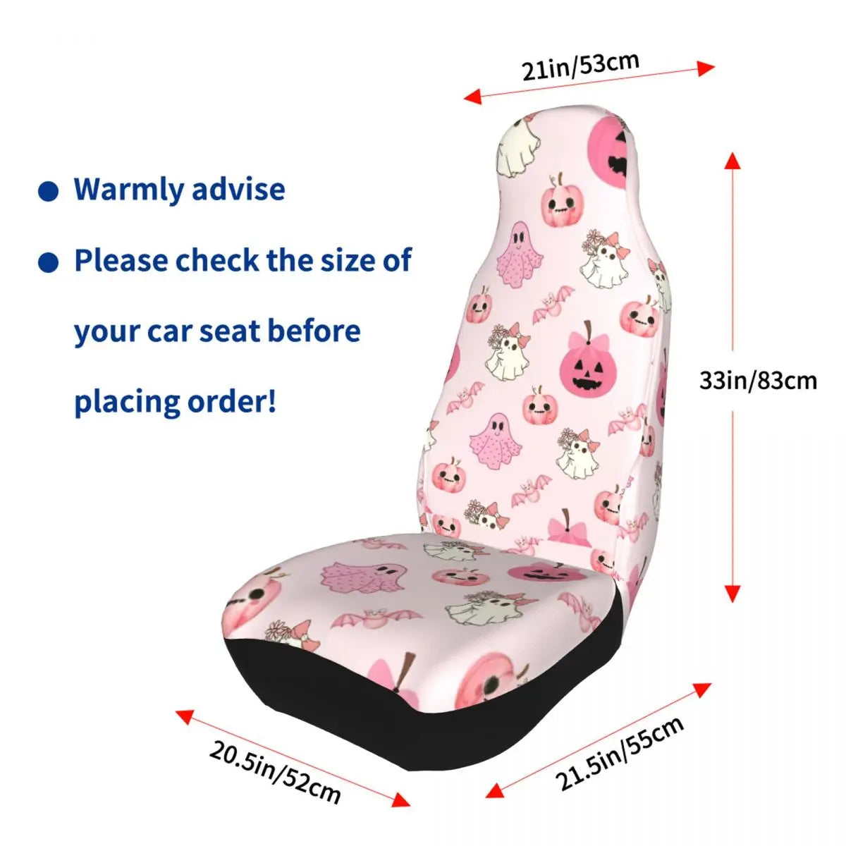 Pink Halloween Universal Car Seat Cover