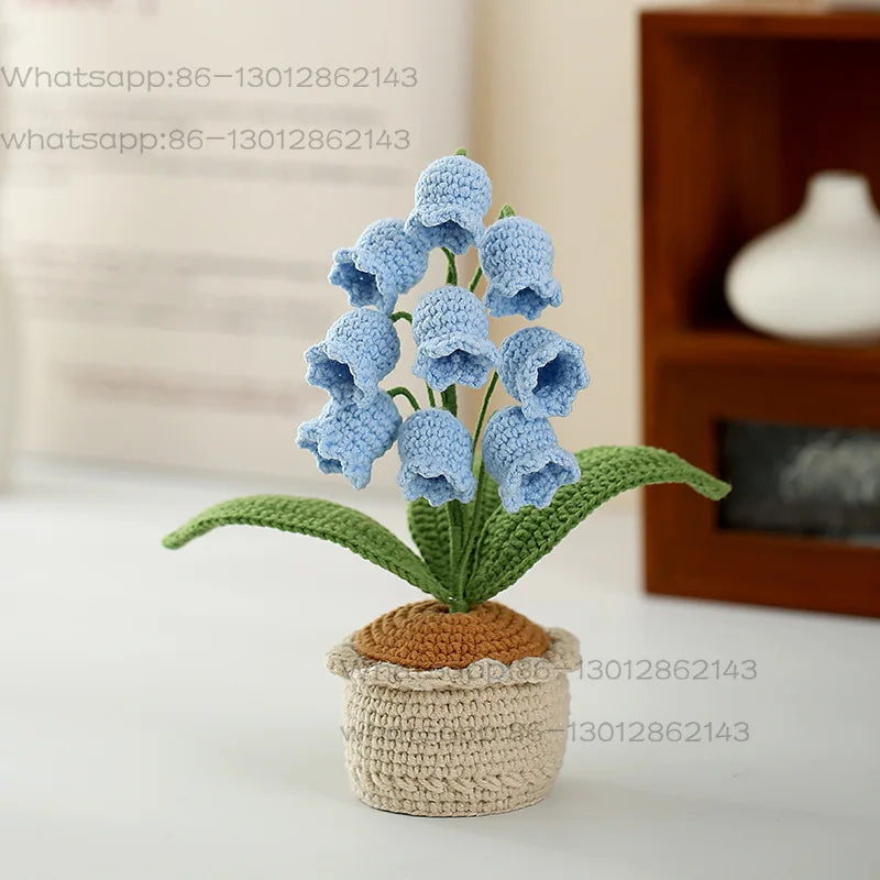 Crocheted Lily Valley Simulated Bonsai Home Decoration