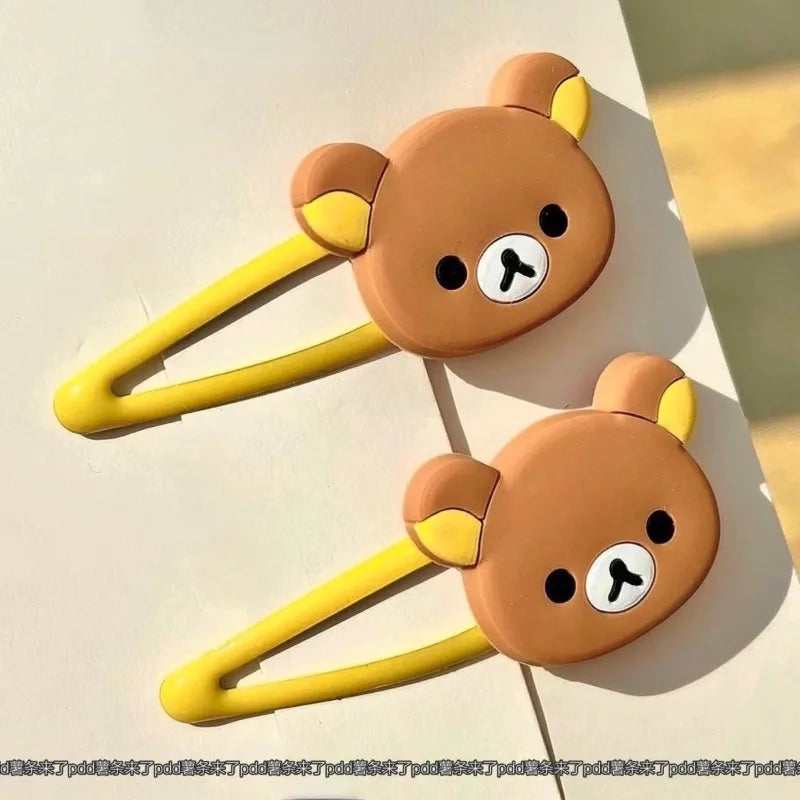Cute Rilakkuma Cartoon Hair Clips Japanese Korean Style Doll Bangs Hair Pins Sweet Girls Student Fashion Hair Accessories