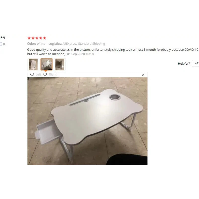 Simple Folding Laptop Bed Table, Sofa Table, Small Bay Window Desk, Slot Cup Holder Table, Portable Study Table, Home Furnitiure