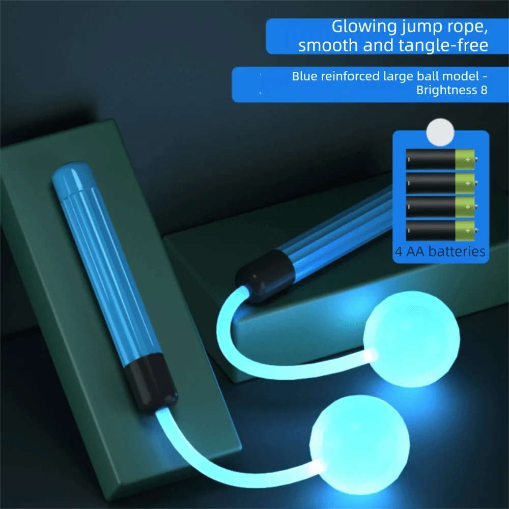 PU LED Luminous Jump Rope Bright Adjustable Length Fluorescent Skipping Rope Dazzling Light Luminous Skipping Rope