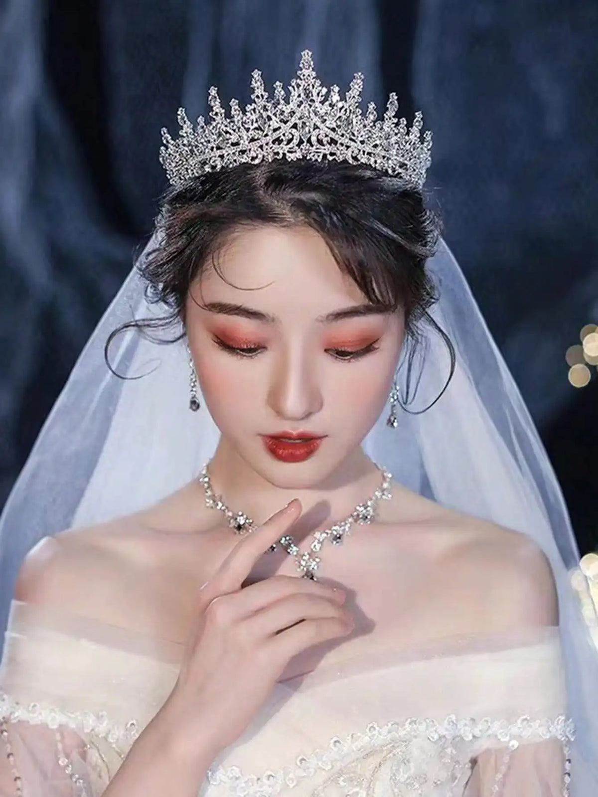 European Baroque Style Heavy-Duty Full Diamond Crown Bridal Wedding Crown, Dinner Birthday Runway Show Diamond-Encrusted Hair Cr