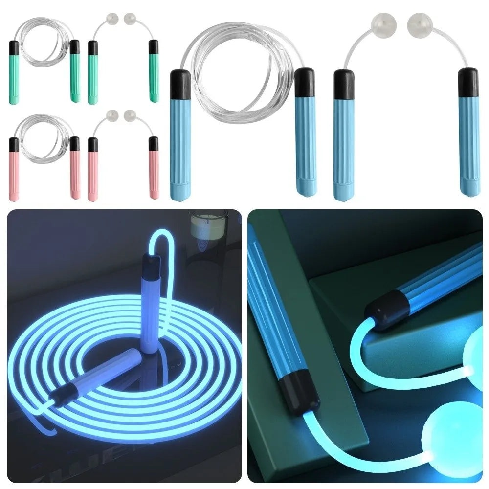 PU LED Luminous Jump Rope Bright Adjustable Length Fluorescent Skipping Rope Dazzling Light Luminous Skipping Rope