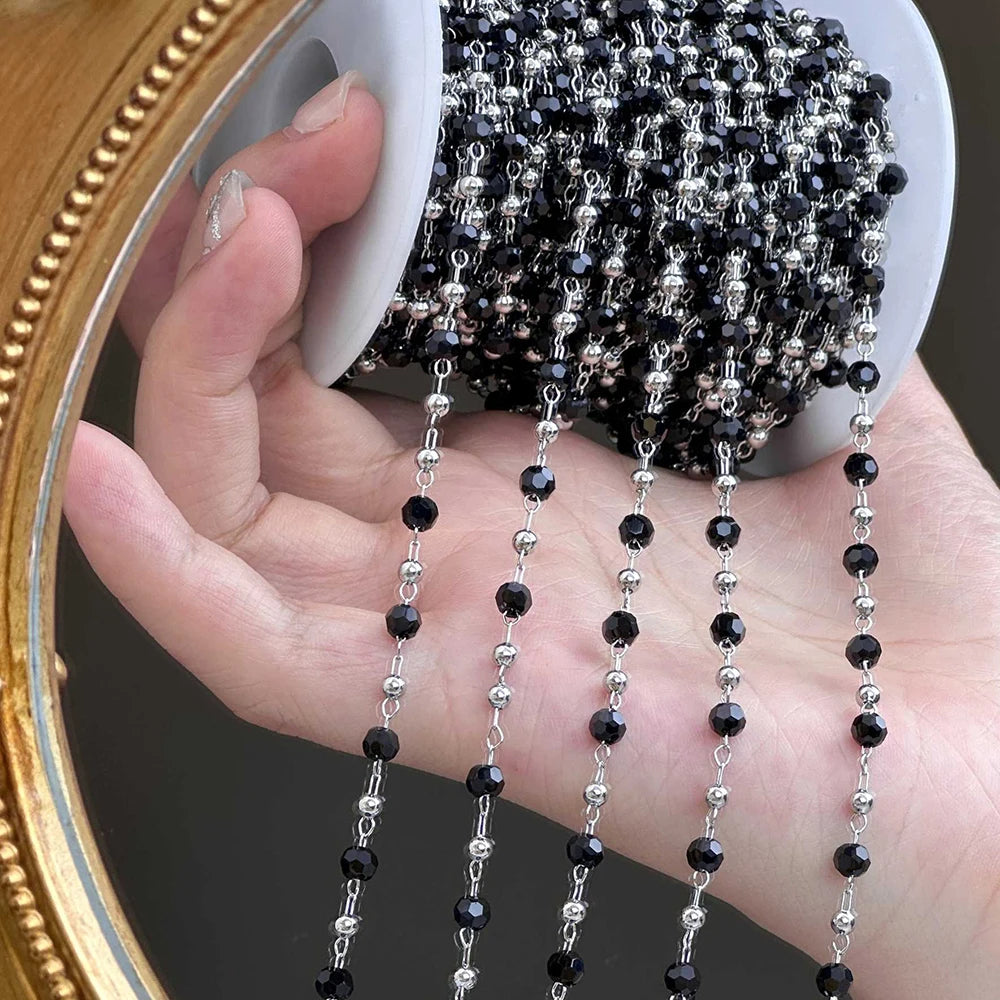 0.5/1 Meter Goth Style Black Cross Skeleton Pendant Chain For DIY