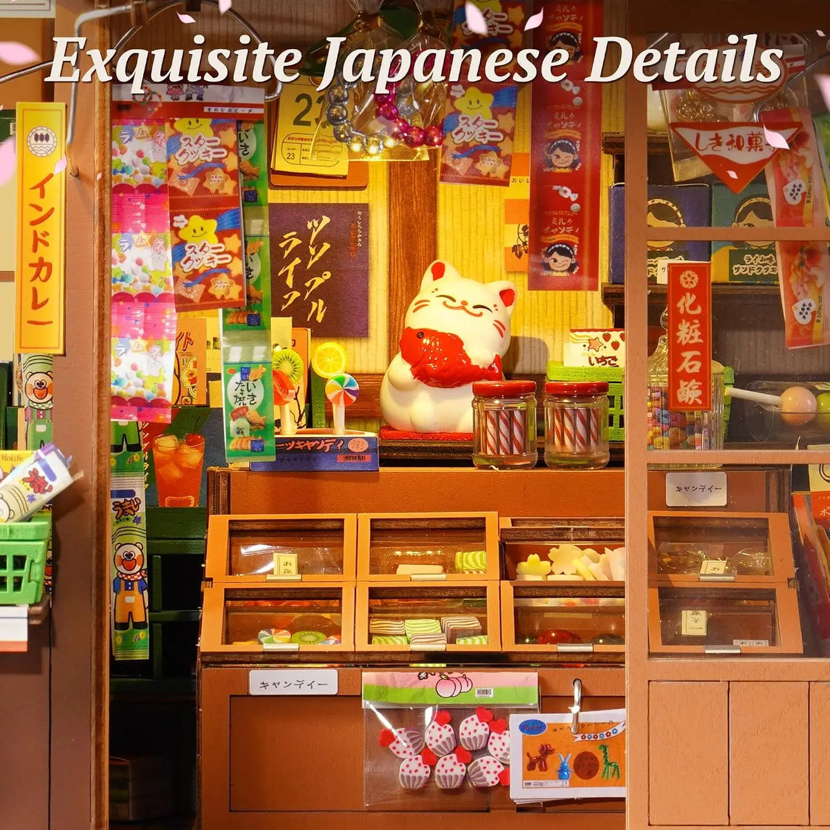 Japaneses Book Nook DIY Miniature House Kit with Sliding Door | Nostalgic Tiny Dollhouse with Skylight 3D Wooden Puzzles Book En
