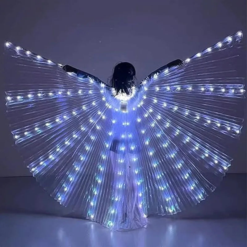 LED Isis Wing Light Up Fairy Wings For Kids Children Belly Dance Costumes Gifts Luminous Butterfly Wings Stage Performance Props
