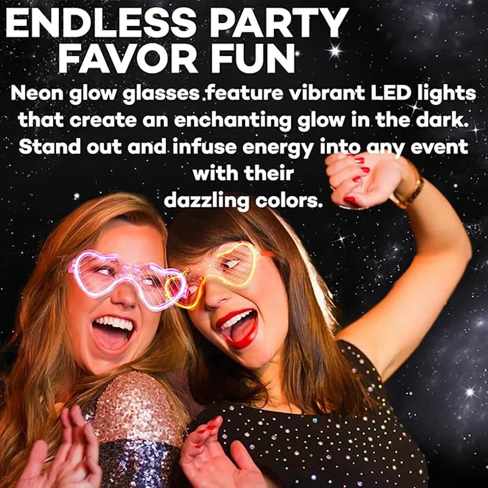 5/10/20/30/50 Bulk Light Up Glasses Heart Shaped LED Glasses Glow In The Dark Party Supplies for Birthday Wedding Party Favors