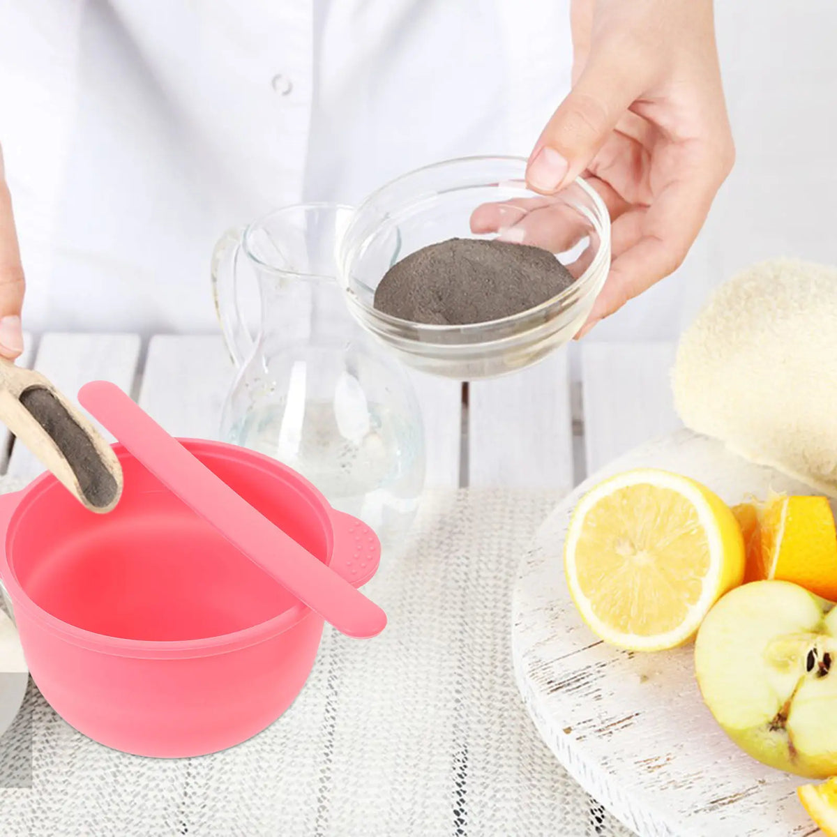 1 set Pink Scraper DIY Tool Mask Mixing Bowl Kit Beauty Accessories Hair Oil Mixing Mask Kit Making Spa Facial Accessories