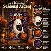 Halloween Decorations - Ghost Black Cat Pink Pumpkin HEY BOO Halloween Garden Flag Double Sided Backdrop Banner for Garden Y llz