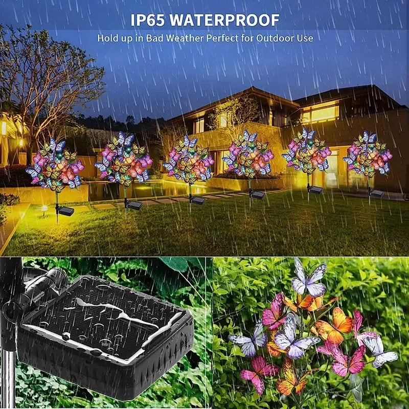 for  42 LED Solar Butterfly Dragonfly Bee Garden Light Outdoor IP66 Holiday Party Christmas Landscape Access Garden Lawn
