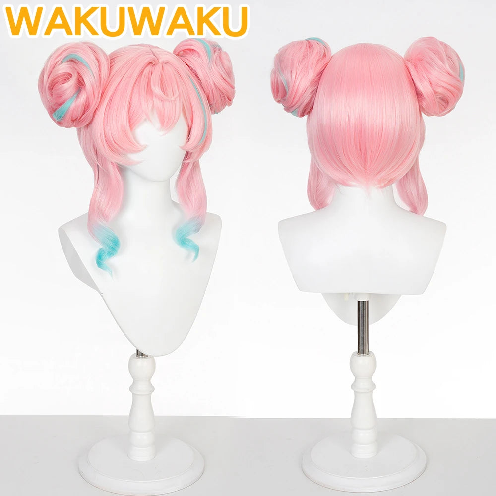Hyacine Cosplay Wig Game Honkai: Star Rail WakuWaku HSR Halloween Women Pink Hair Hyacine Warm Cotton Skies Cosplay Wig