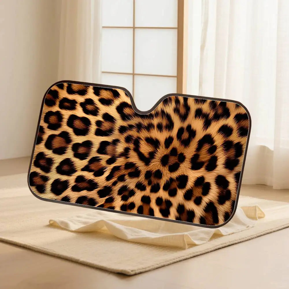 Animal Fur (Leopard Print) Car Sun Shade Windshield Cover