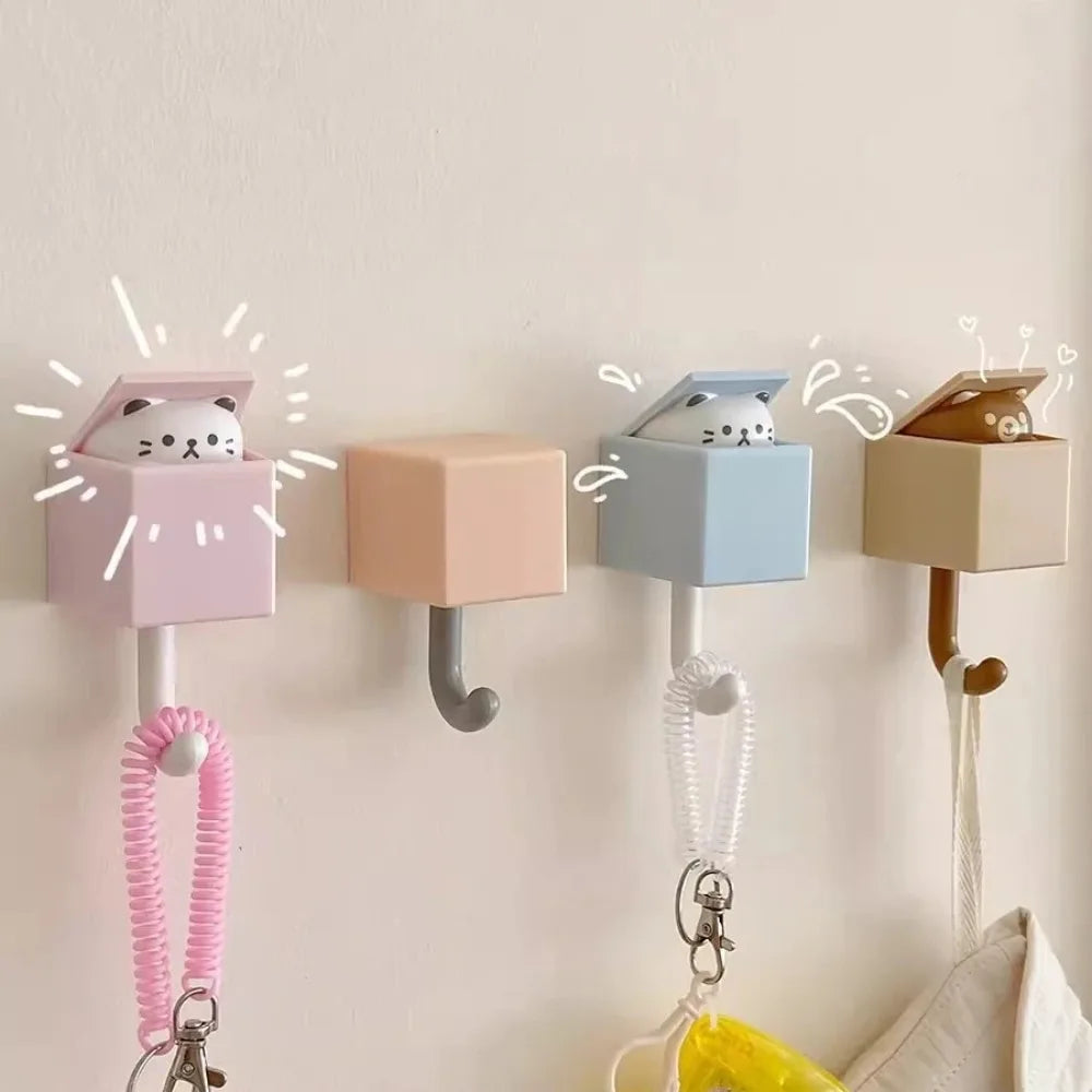 Gancho  pared con forma  gato para llaves, colgador  puerta multifuncional Kawaii, organizador  pared, ganchos corativos, coraci