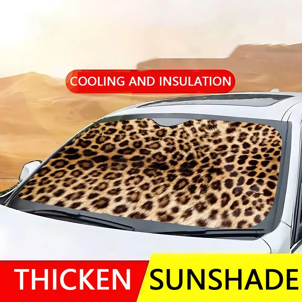 Animal Fur (Leopard Print) Car Sun Shade Windshield Cover