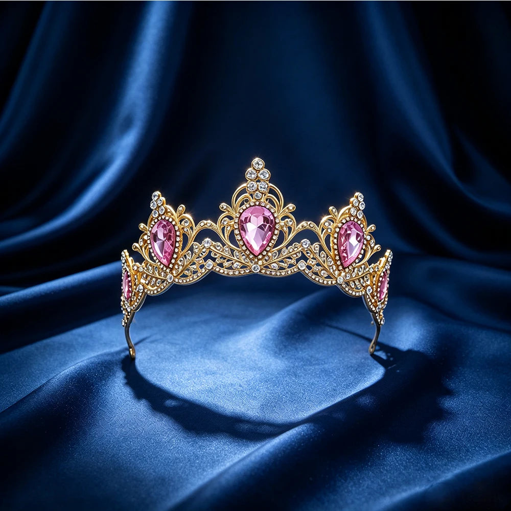 1pc Baroque Tiara Crown Rhinestone Princess Diadem Women Bridal Wedding Party Prom Birthday Hair Accessories Headband