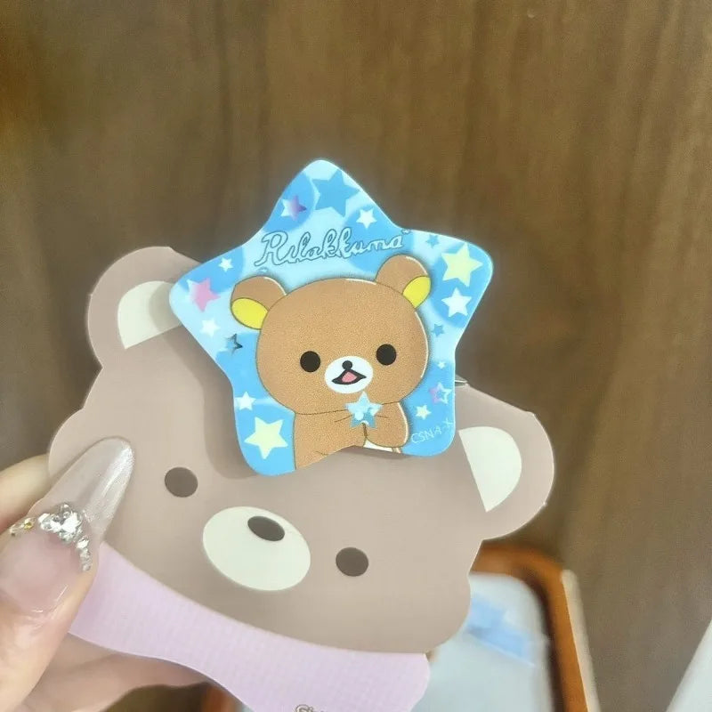Cute Five-pointed Star Relaxed Bear Hairpin Cartoon Little Bear Side-Part Acrylic Girl Hairpin Sweet Girl Hair Accessory