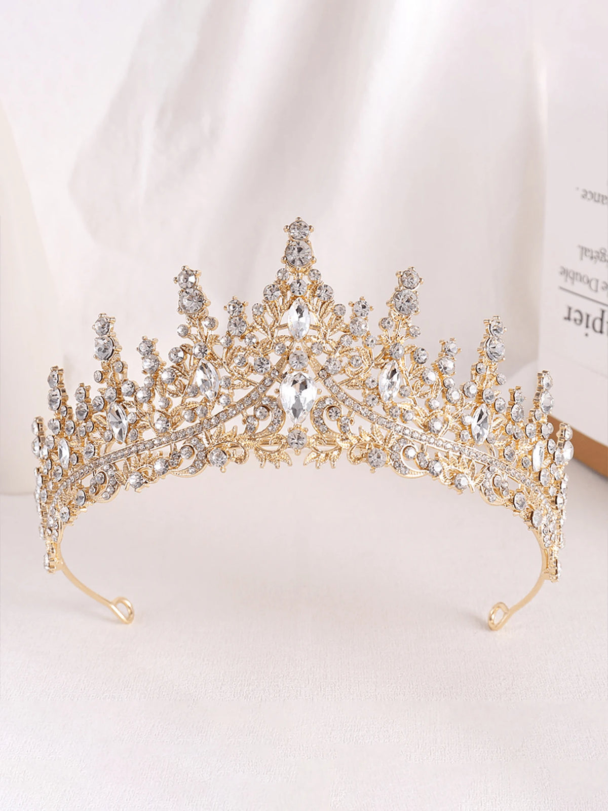 European Baroque Style Heavy-Duty Full Diamond Crown Bridal Wedding Crown, Dinner Birthday Runway Show Diamond-Encrusted Hair Cr