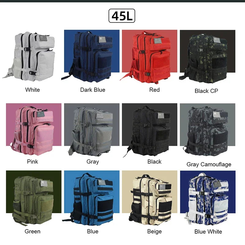 25L/45L 3P Tactical Backpack for Men Women Pink Outdoor Camping Hunting Accessories Military Army Molle Rucksacks Assault Bag