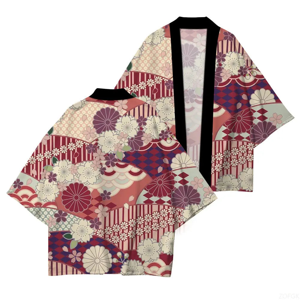 Cherry Blossom Half Sleeve Summer Kimono