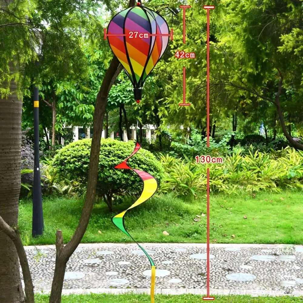 Plastic Hot Air Balloon Spinner Rainbow Color Multistyles Color-changing Film Wind Spinners 40cm Balloon Rotating Windmill