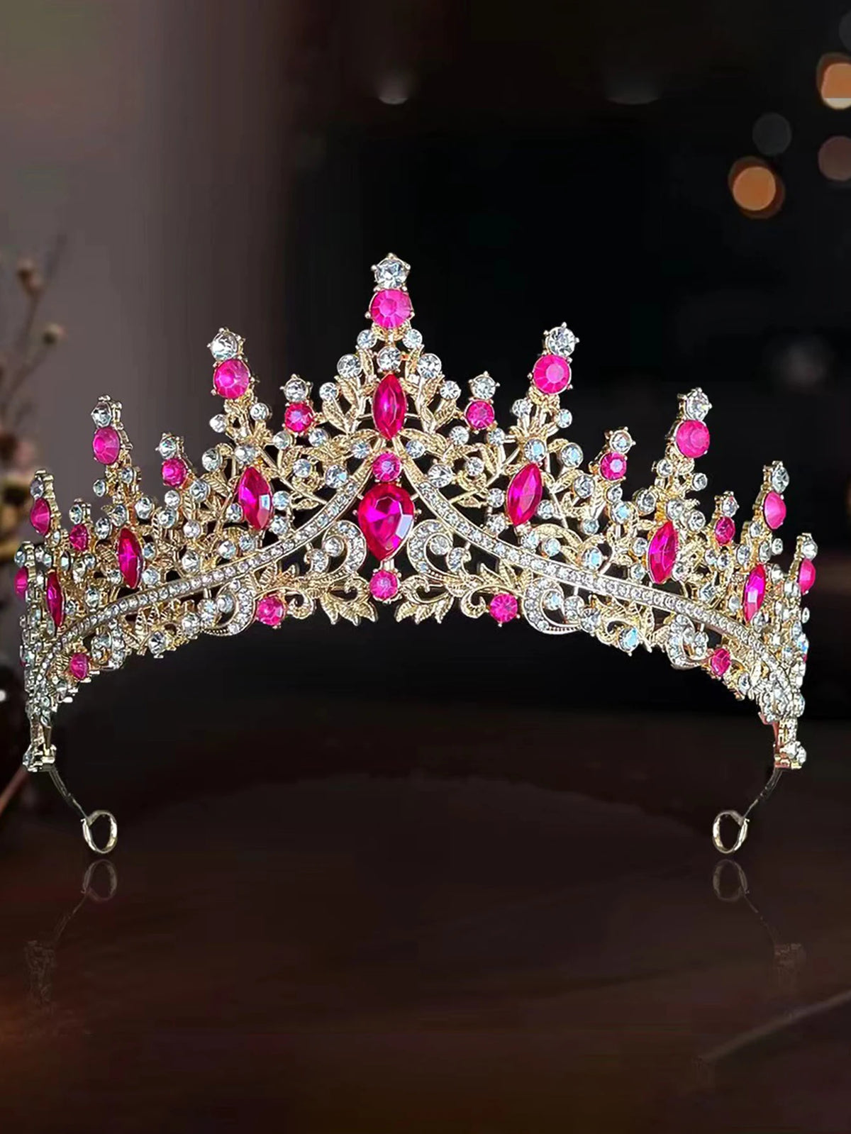 European Baroque Style Heavy-Duty Full Diamond Crown Bridal Wedding Crown, Dinner Birthday Runway Show Diamond-Encrusted Hair Cr