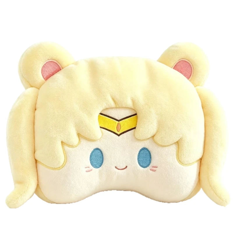 Cute Sailor Moon Style Car Headrest Pillow Cartoon Women Neck Rest Cushion Kawaii Girl Auto Seat Accessories