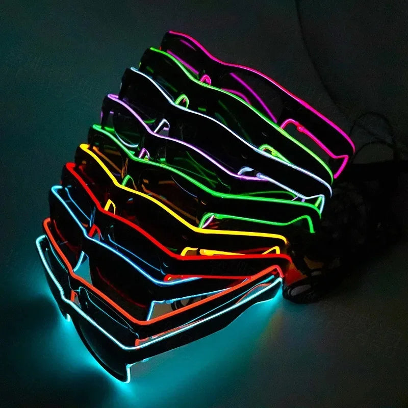 Flashing Glasses EL Wire LED Glasses Glowing Party Supplies Lighting Novelty  Bright Light Festival Neon Party Glow Sunglasses