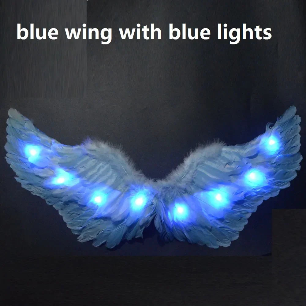 Princess Women Kids Glow Light Angel Feather Wing Fairy Girls Props Party Costume Wedding Decoration Christmas  Halloween
